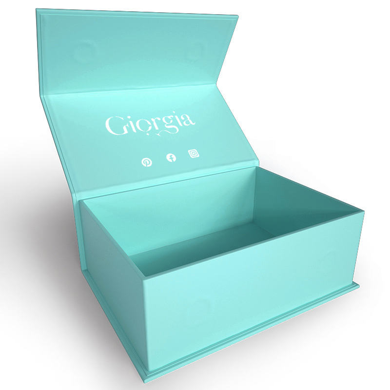 Custom Black Hinged Magnetic Gift Box