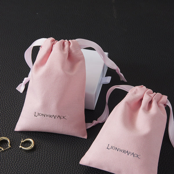 Lionwrapack Promotional Eco Muslin jewelry packaging Cotton Pouch Customized Organic Cotton Candle Drawstring Bag