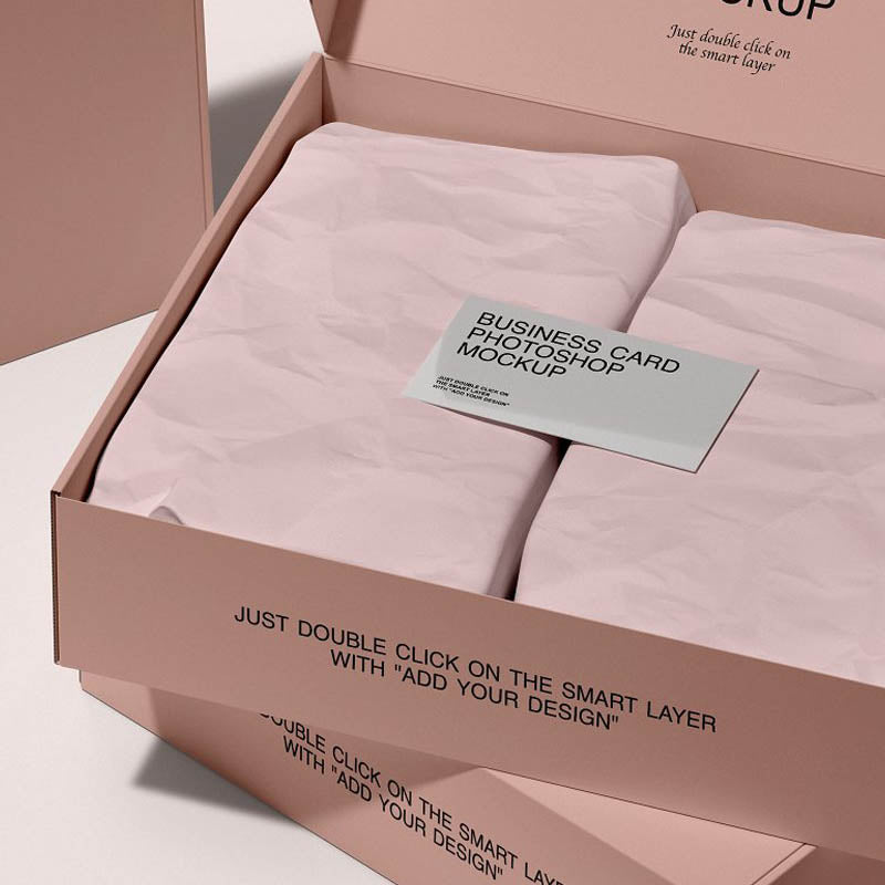 Custom Blush Pink Apparel Mailer Box with Tissue